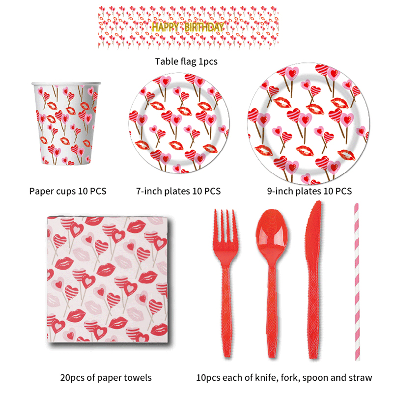 9-Piece Set Of Disposable Dinner Plates For 10 People