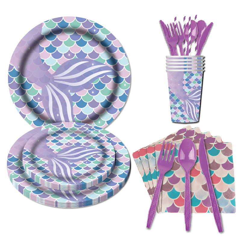 10-Person Disposable Paper Cups, Paper Plates, Paper Towels, Knife, Fork, Spoon And Dinner Plate Set