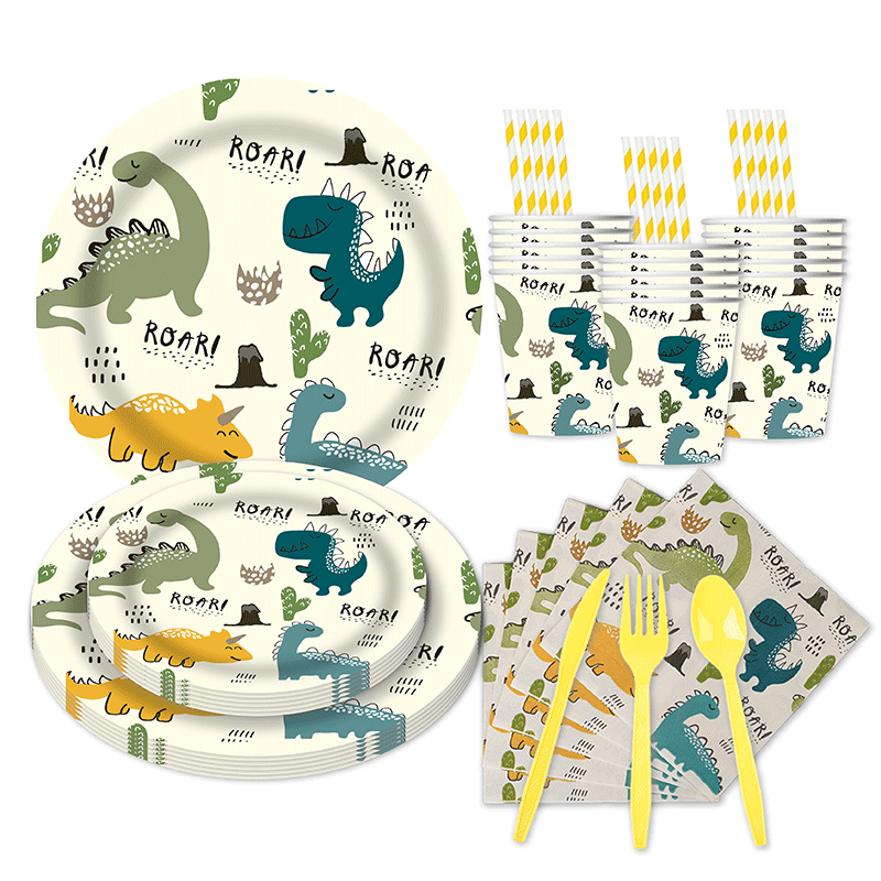 8-Piece Disposable Dinner Plate Set For 10 People