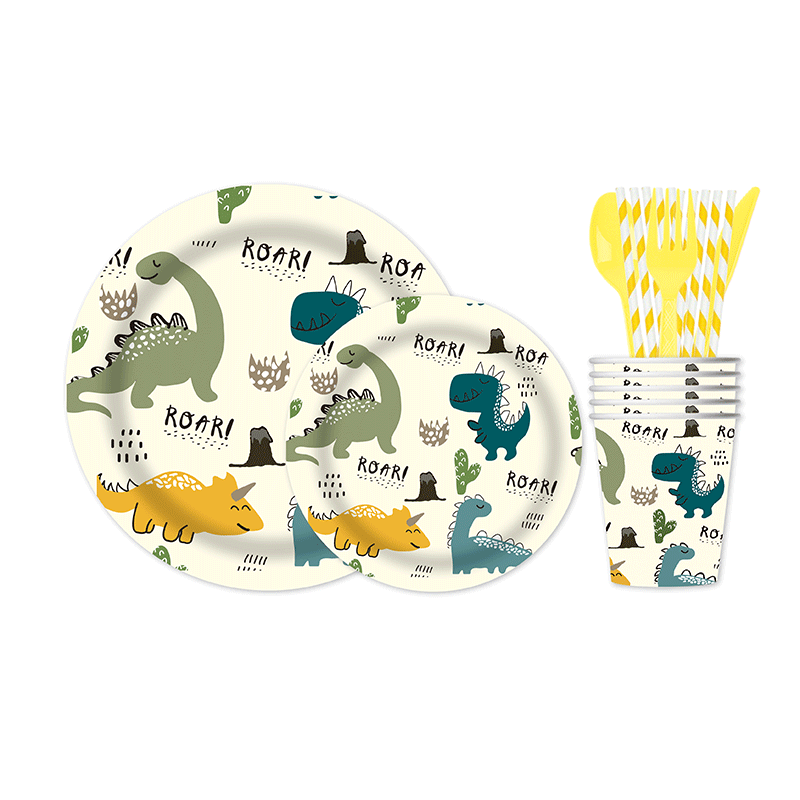 8-Piece Disposable Dinner Plate Set For 10 People